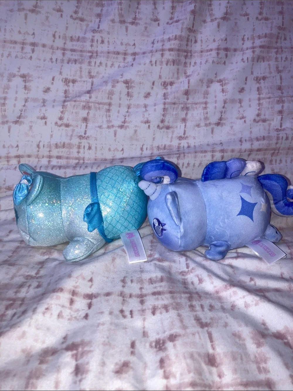 Aphmau MeeMeows Blue Unicorn & Blue mermaid Cat Plush Kitty 6”